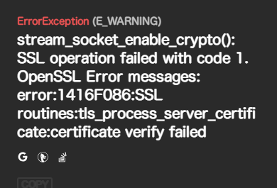 certificate verify failed